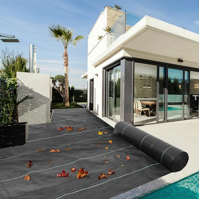 6ft x300ft Black Weed Barrier Landscape Fabric Heavy Duty 3.2OZ French Drain Fabric Ground Cover Weed Cloth for Erosion Control,Outdoor Gardening Weed Control Mat