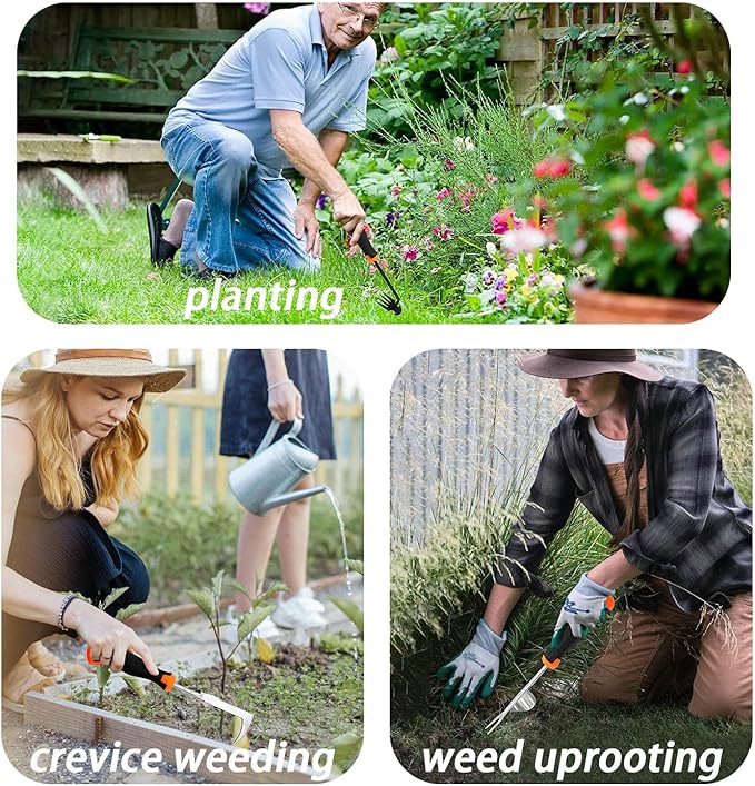 Weed Puller Tool, 2025 New Portable Weeder Tool, Weeding Tool with Stainless Steel, Garden Tools for Plant & Weeding, Crack Weeder Tool, Weed Remover Tool for Farm & Backyard