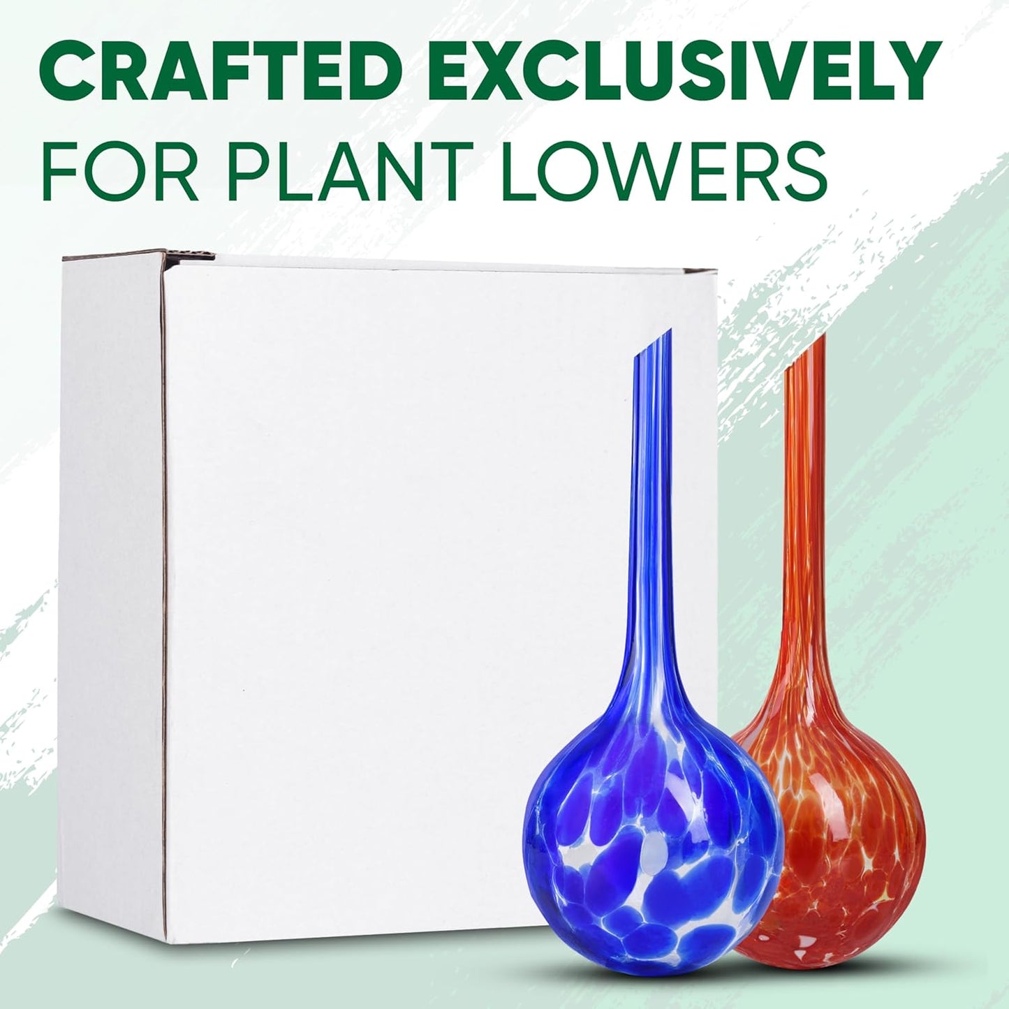 Plant Watering Globes Set of 2 - Small Self Watering Globes for Indoor & Outdoor Plants - Multicolored, Automatic, Glass Watering Bulbs for Daily Use, Plant Watering Devices
