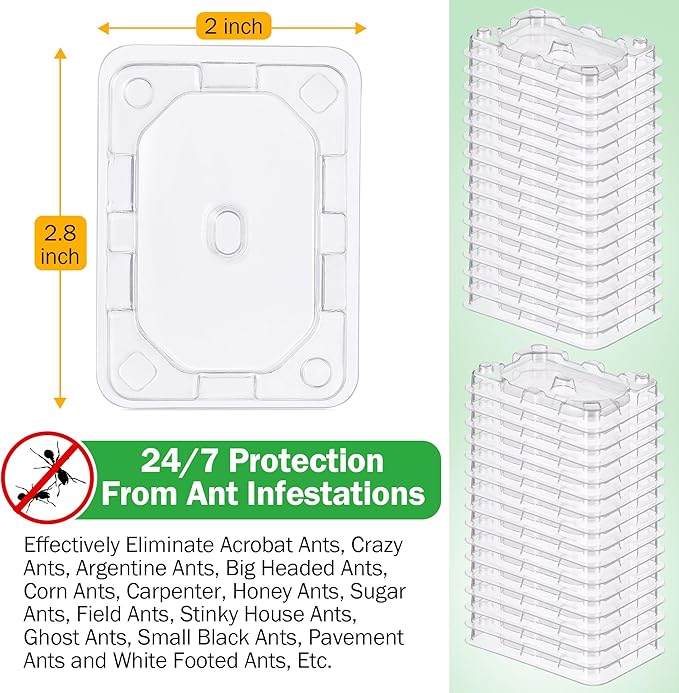 Qualirey 8 Set Ant Bait Stations Reusable (Bait NOT Included), Multi Surface Ant Killer Trap for Home, Control for Indoor and Outdoor Use, Roach Station for Common Household (Standard)