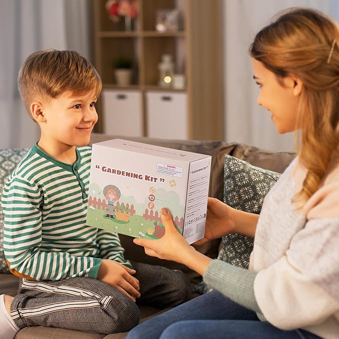 ROBOTIME Kids Gardening Tools, 17 PCS Toddler Gardening Set, Children's Gardening Tools, Metal Kids Gardening Set All in One Kit, Gardening Tools for Kids Outdoor Toys Gift for Boys and Girls