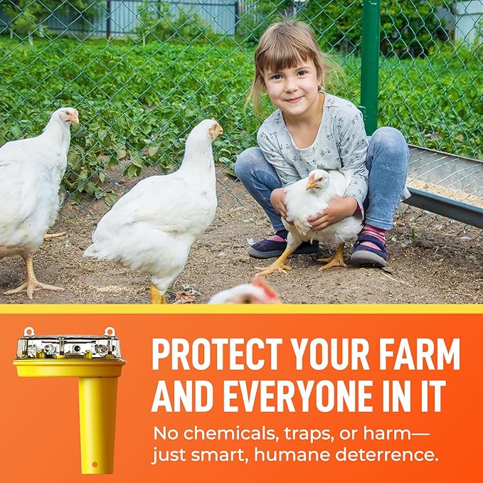 Foxlights Solar Predator Guard Deterrent with Flashing LEDs – Nocturnal Wildlife Repeller Nightlight for Flocks, Gardens, Crops & Chicken Coops- Protection Used by Professional Ranchers & Farmers