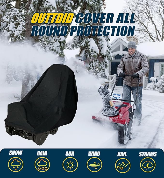 Snow Blower Cover Waterproof Outdoor 600D Heavy Duty Snow Blower Covers for Snowblower Protection, Fit for EGO, Honda, Ryobi, Cub Cadet, Ariens, Troy Bilt, Snow Joe, Toro and PowerSmart
