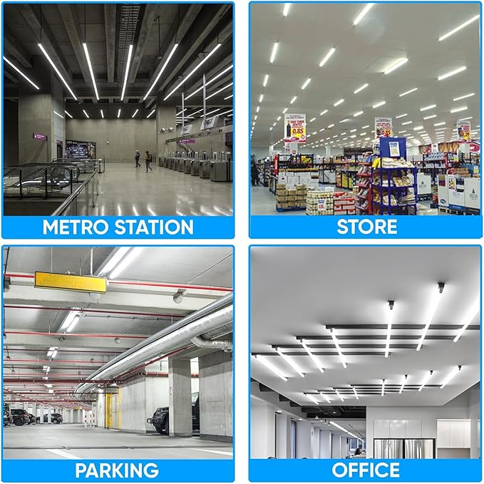 LEDMyplace 4FT LED T8 Ballast Bypass Type A+B Light Tube, 22W, 2860lm, Single/Double End Powered, ETL Listed, Replacement, T8 Bulbs 4 Foot 5000K, Clear, 3000K-6500K Selectable Lighting, 4 Pack