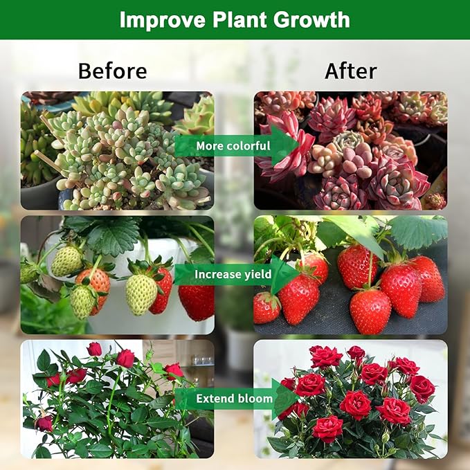 Auzev Solar Plant Grow Light Solar Clip On LED Growing Lamps for Indoor Plants Growth, with 16.4FT Cable, 3/6/9H Timer, 3 Spectral Modes, Flexible Gooseneck, Dimmable, Run Day/Night