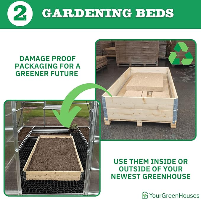 Polycarbonate Tunnel Greenhouse, Weather Resistant & Easy Assembly Greenhouses - Expandable Greenhouse for Outdoors, Garden House Tunnel with 6 Bonus Accessories & 10 Yr Frame Warranty(10x13 FT)