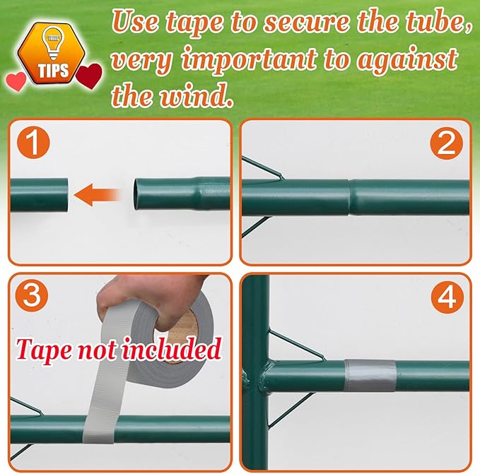 Strong Camel Greenhouse Replacement Frame for 20' X 10' X 7' Larger Hot Garden House , Support Arch Frame Climbing Plants/Flowers/Vegetables (20' X 10' X 7')