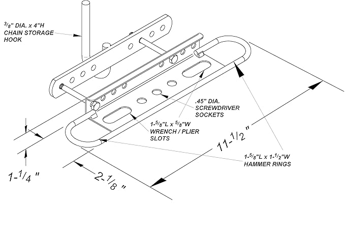 Heavy-Duty Tractor ROPS Tool/Chain Holder, Model RCH001