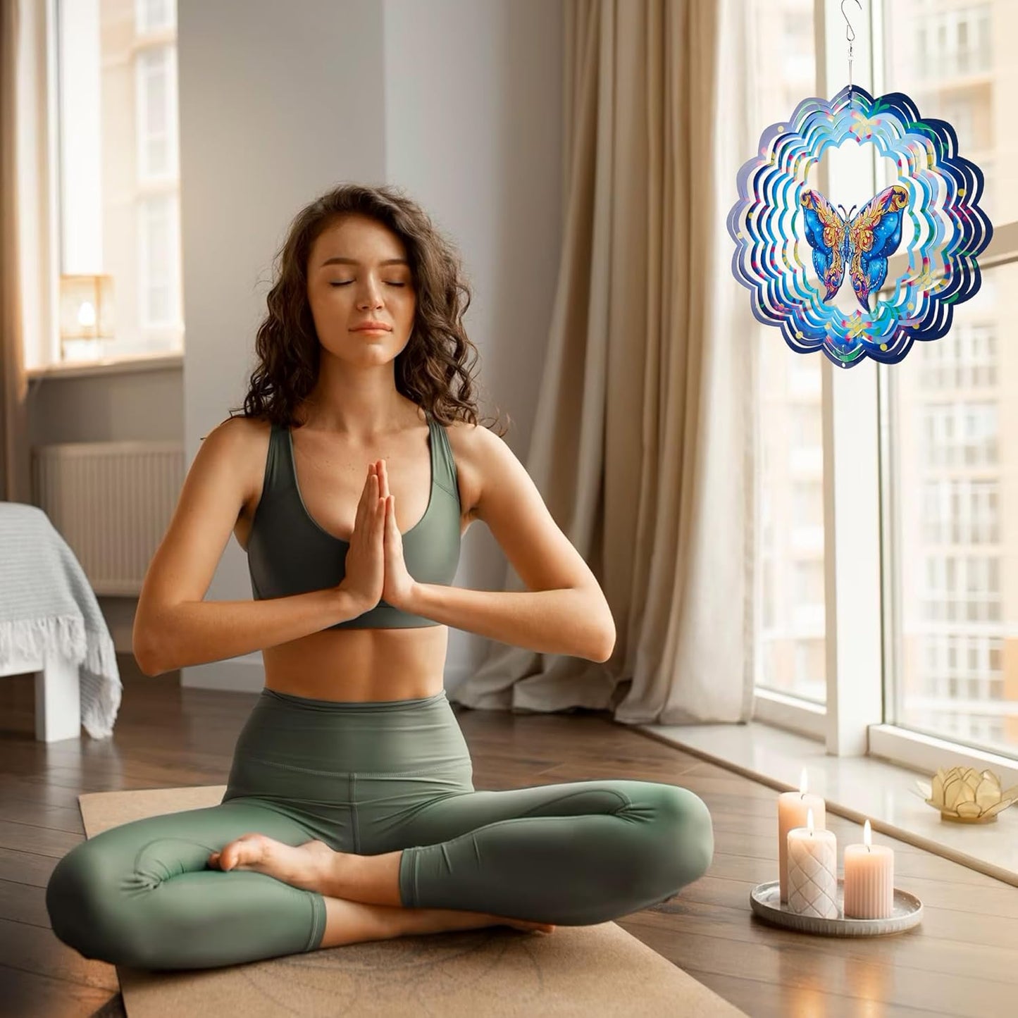 Butterfly Wind Spinners Outdoor Decorations-3D Stainless Steel Metal Butterflies Wind Spinners,12 inch Butterfly Gifts for Women, Sculpture for Yard Decorations Outdoor