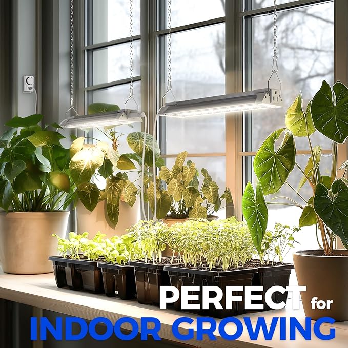 Barrina TX18 1FT Grow Light, 72W(4 x 18W, 360W Equivalent), High PPFD, Full Spectrum with 660nm Red LEDs, Grow Light Strip for Indoor Plants with On/Off Switch, Mechanical Timer, Linkable, 4 Packs