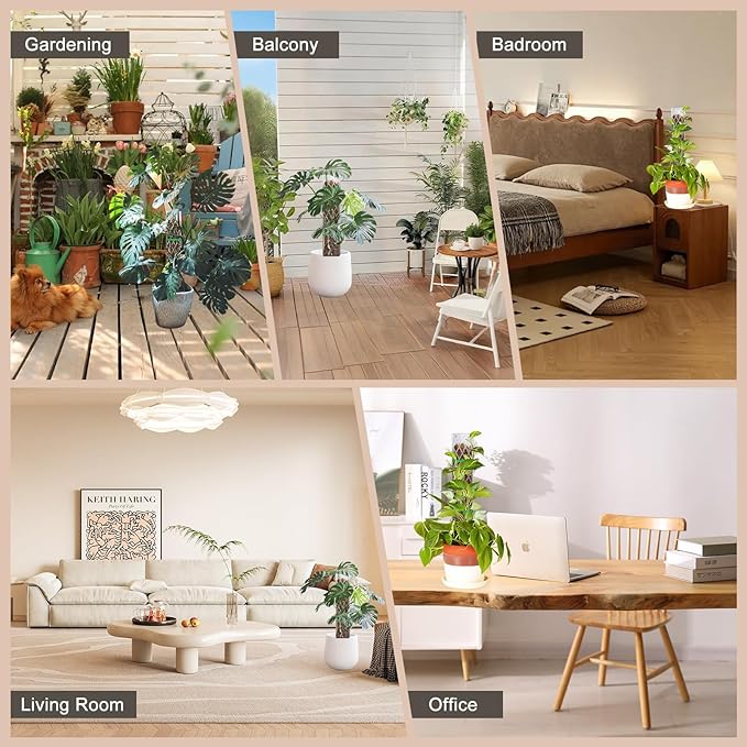 Sisher 16 Inch 6Pcs Plastic Moss Pole for Plants Monstera,Stackable D Shape Moss Pole for Indoor Climbing Plants with 2pcs Garden Ties Work with Sphagnum Moss