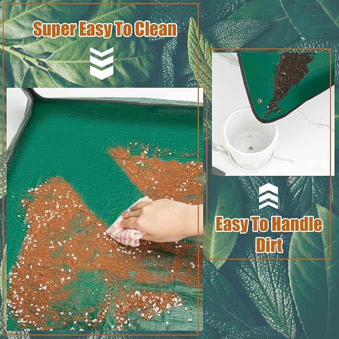 3pcs Susguo Repotting Mat for Indoor Plants, Mix Size Repotting Mats, Thickened Waterproof Plant Mat, Portable Folding Potting Mat, Gardening Mat for Orchid Pot, Planting Potting Soil Change Mat