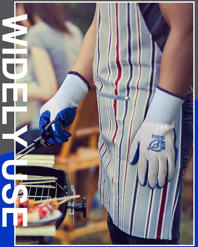 72 Pairs Gardening Work Gloves Bulk for Men Women, Rubber Coated Garden Multipack Safety Construction Glove