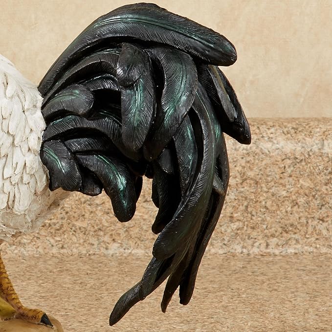 Touch of Class Sussex Rooster Table Sculpture Off White 13 Inches Tall