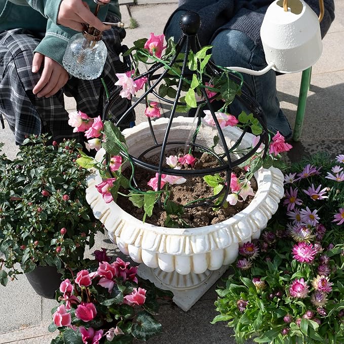 Sturdy Metal Garden Obelisk Trellis for Climbing Plants - 12" x 8.1" Versatile Support for Roses, Topiaries & Houseplants - Easy to Assemble, Durable & Decorative for Indoor/Outdoor Displays