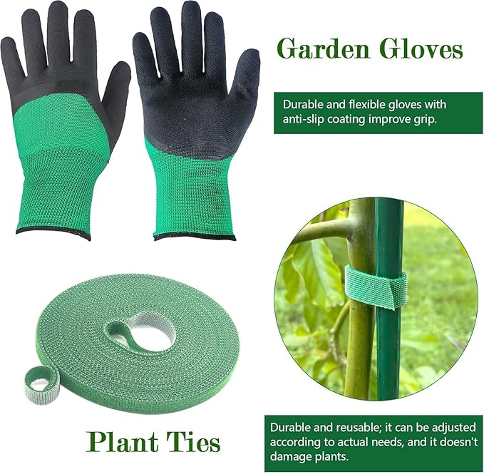 3Pack 12" Width Up to 48" Height Adjustable Square Tomato Cages for Garden, Plant Support Stakes for Climbing Vegetable, Tomatoe, Flower, with Twist Ties Snap-On Stake Arms