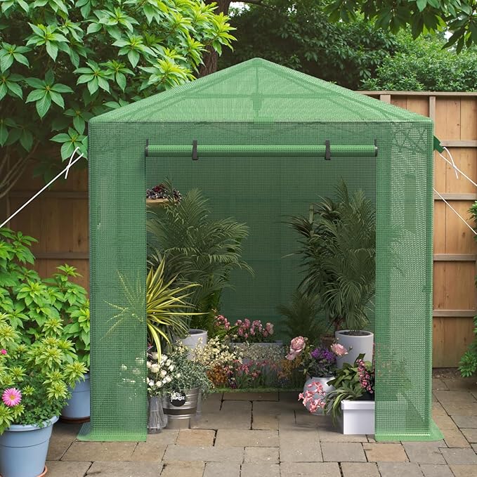 Pop Up Greenhouse 8x6FT, Pop Up Green House for Outdoors, Portable Greenhouses, Walk-in Greenhouses, Popup Greenhouse Kit, Easy Set Up