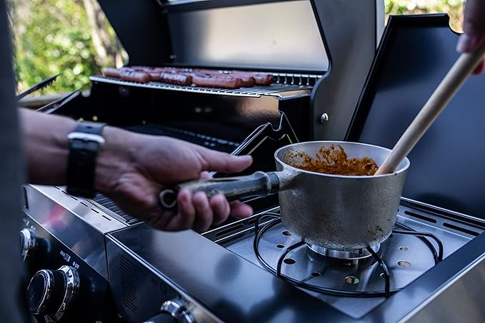 Monument Grills Larger 4-Burner Propane Gas Grills Cabinet Style, Black,LED Controls,Side Burner,USB Light-13892