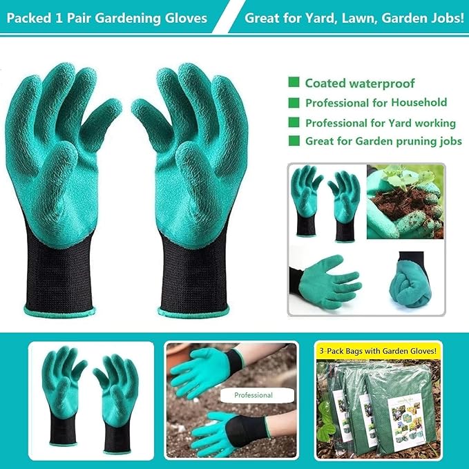 Professional 2-Pack 137 Gallon Lawn Garden Bags Large (D34, H34 inch) Yard Waste Bags with Gardening Gloves, Big Leaf Bag,Yard Debris,Waste Container,Lawn Trash,Grass Clippings Bag,Weed Bags 4 Handles
