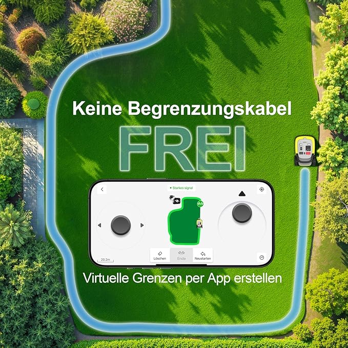 Robot Lawn Mower, RTK+AI Vision Robot Mower for Accurate Navigation & Obstacle Avoidance, No Perimeter Wire, Smart APP Control, Automatic Grass Cutting for Large Lawns, 55% Slopes (M10_RTK)