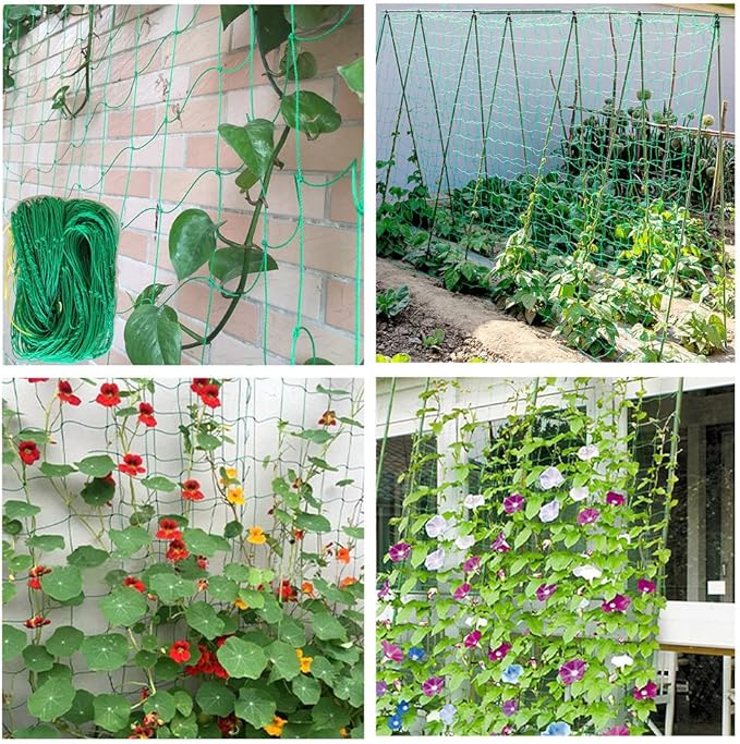 Garden Nylon Mesh Plant Support Trellis Netting Plant Climbing Net for Flower Fruits Vegetables Tomato Plants 5.9Ft x 11.8Ft
