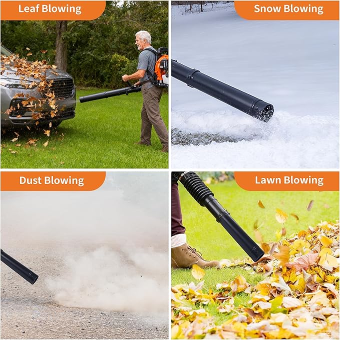 52CC Backpack Blower, 2.2-HP 2-Cycle Gas Leaf Blower with 780 CFM & 270 MPH, Backpack Leaf Blower, Powerful Clearing Performance for Wet Leaf & Debris Clean & Snow Removal