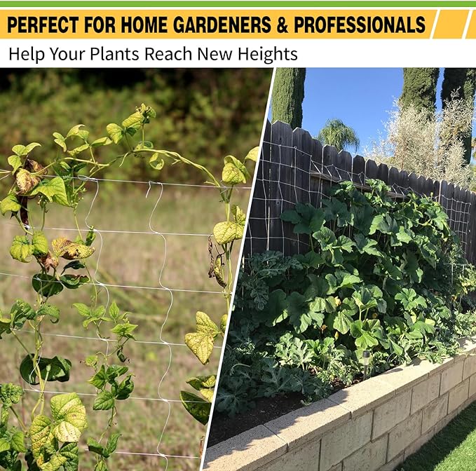 Trellis Netting Roll 4ft x 3280ft, Heavy Duty Plastic Trellis Net, 6” x 6” Squares Mesh Climbing Plants Support Netting, High-Intensity Garden Net for Vegetables, and Vines