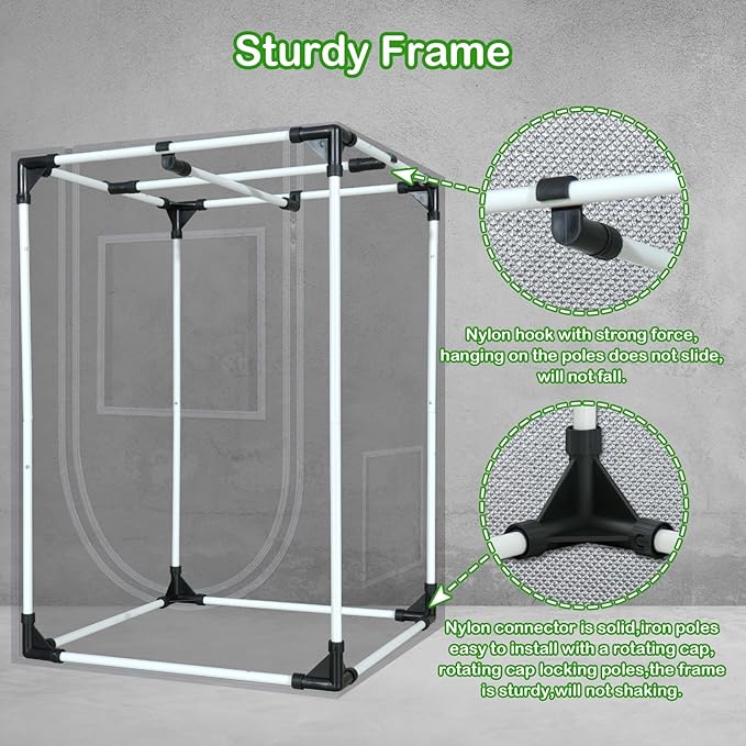 Grow Tent, 18"x18"x32"Grow Tent, Indoor Growing Tent with Observation Windows, Lightproof Tent with Floor Tray, Mylar Hydroponic Tent