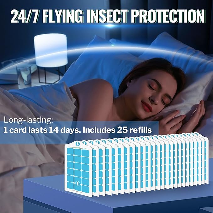 Qualirey 25 Pack Flying Insect Trap Refill Compatible with VEYOFLY Fly Trap LAMP Refill-VF02, Glue Board Bug Catcher, Replacement Sticky Glue Cards for Indoor Mosquito Gnat Fly & Other Bugs (Classic)