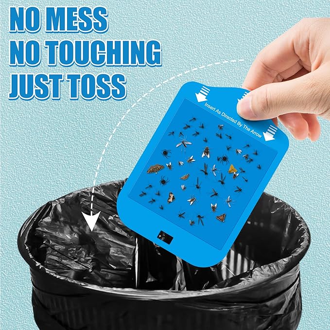 Qualirey 12 Pack Fly Trap Refill Cartridges Compatible with Raid/STEM/Wondercide Flying Insect Traps, Light Trap Refills Strong Glue Card for Fly Insect Bug Mosquito Gnat Traps Indoor