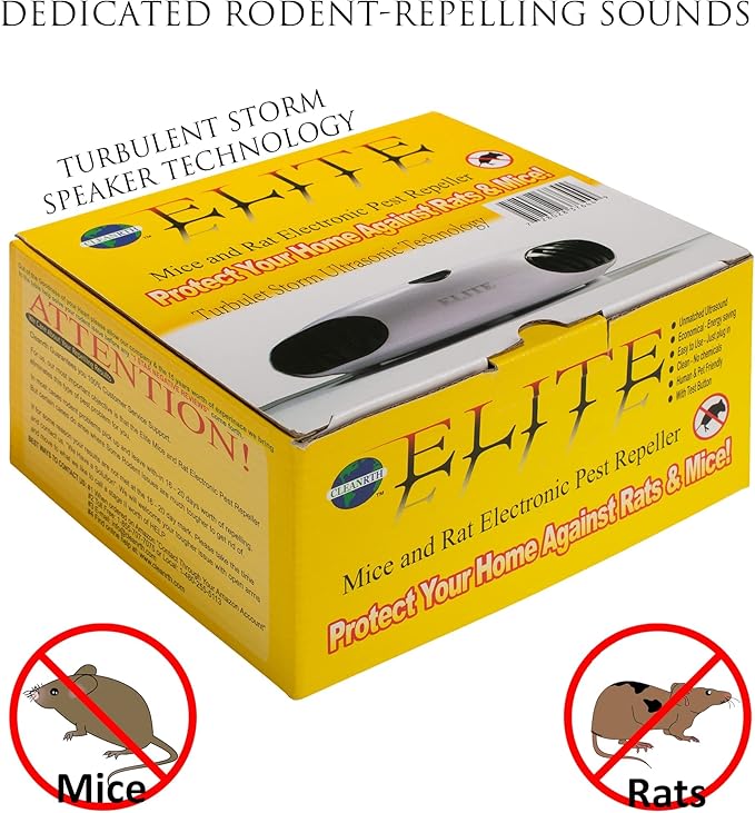 Cleanrth EL300 Elite Mice & Rat Electronic Pest Repeller - Digitally Produced Ultrasonic Rodent Repellent, Completely Silent