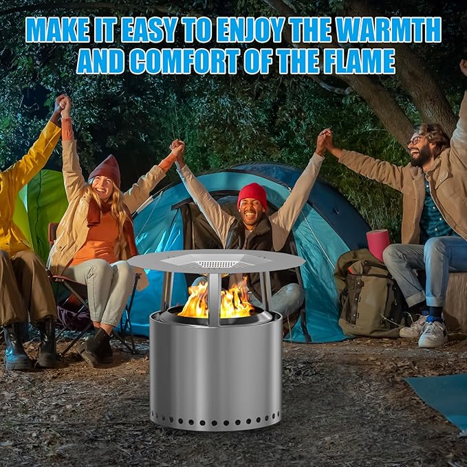 LS'BABQ One-Piece Heat Deflector for Solo Stove Ranger 15", Stainless Steel Heat Diffuser Accessories for Ranger Fire Pit with 3 Leg, for Most 15 inches Outdoor/Indoor Backyard Camping Fire Pit Stove