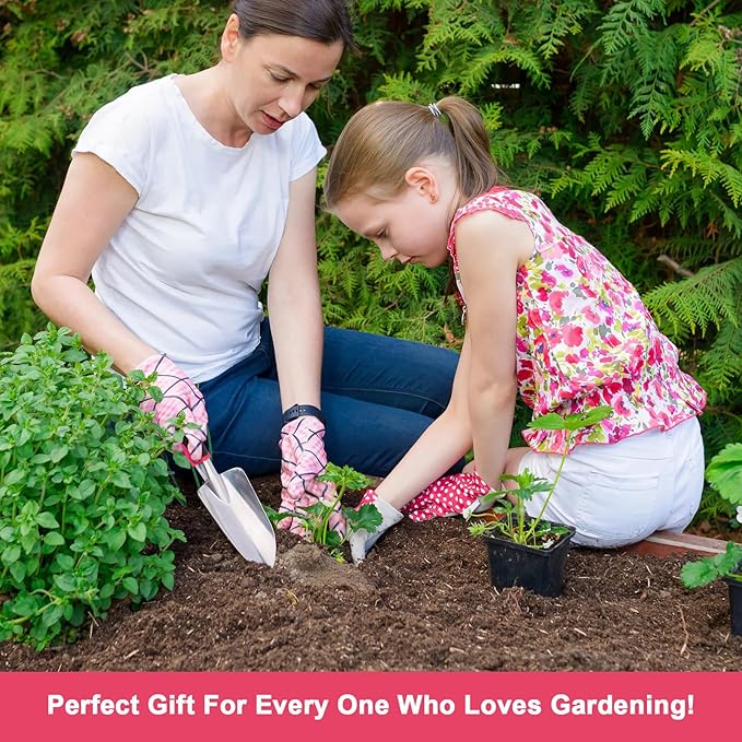 Garden Shovel Hand Garden Trowel, Heavy Duty Gardening Shovel with Ergonomic Handle, Hand Shovel Garden Shovels for Digging, Rust Resistant Garden Spade Gardening Tools for Garden Work, Red