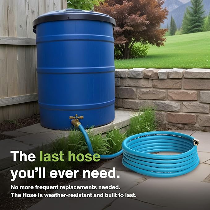 Aeromixer THE HOSE - 1 Inch Garden Hose 100 Ft, Includes Adapters 3/4 Spigots, Kinkless Commercial Garden Hoses, Heavy Duty Water Hoses for Outdoors, 650 PSI High-Pressure Watering Tool