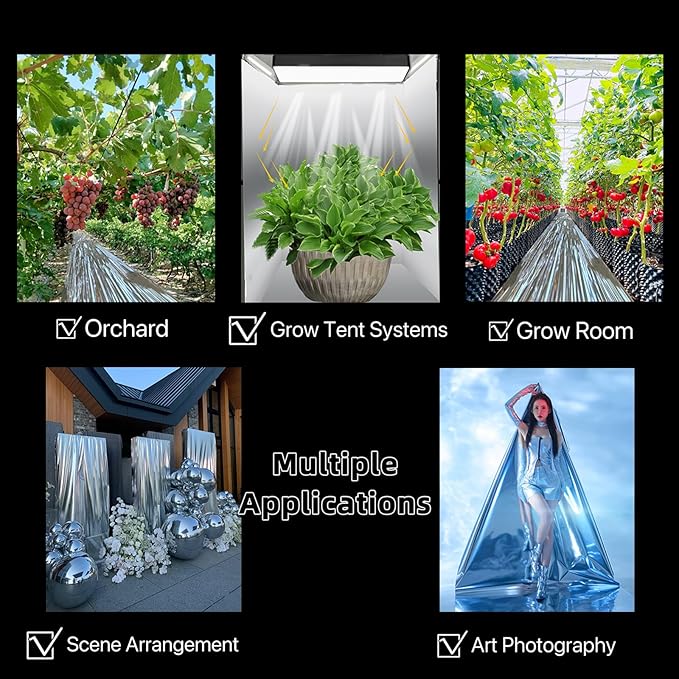 Highly Reflective Mylar Film Roll 4FT x 60FT,2 Mil Silver,for Outdoor Indoor Grow,Room Decoration,Scene Arrangement, Art Photography