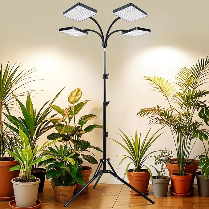 Grow Light with Stand, Orchbloom Grow Lights for Indoor Plants 100W, Natural Sunlight Full Spectrum Plant Growing Lamps for Houseplants & Bonsai Tree, 4/8/12 Hr Timer Plant Light Auto On/Off Everyday