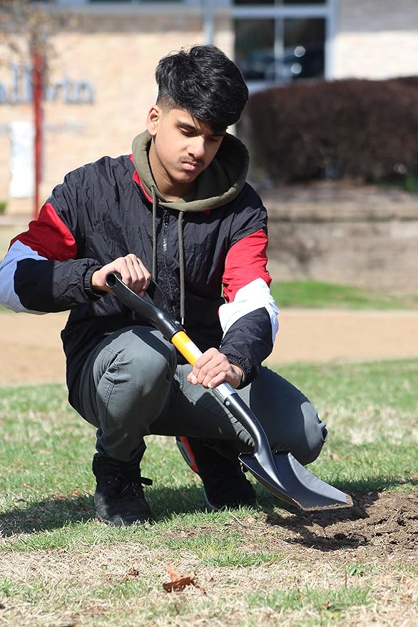 Ashman Medium Square Shovel - 1 Pack, 27 Inch Length, D-Cup Handle, Sturdy, Comfortable, Durable Handle, Built to Last