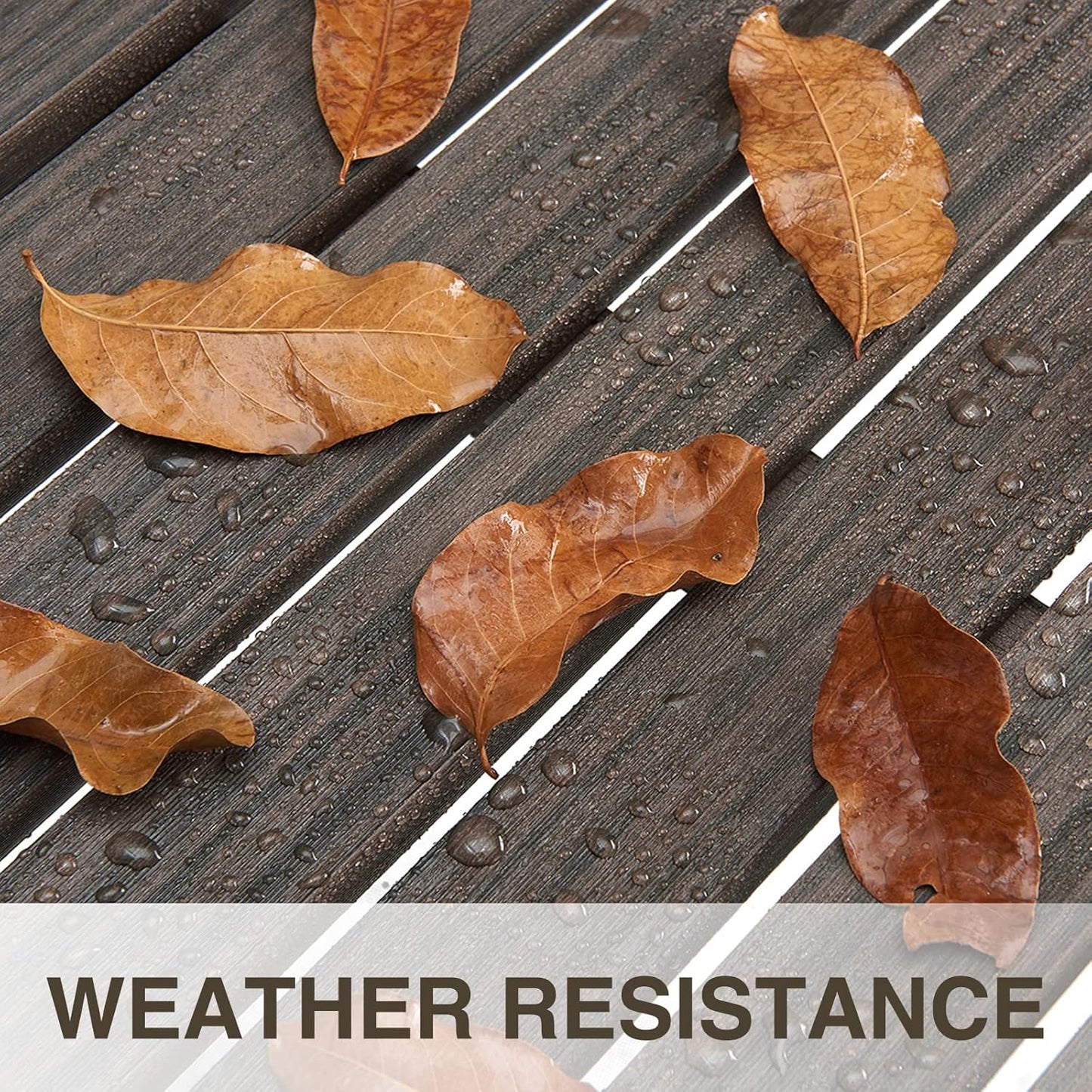 Outdoor Bench, 2-Person Garden Bench, Poly Lumber Patio Bench for Outdoors, Porch, and Park (Dark Brown)