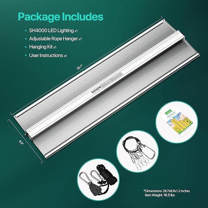 2025 Upgraded SH4000 Led Grow Light,Dimmable Full Spectrum LED Growing Lights with UV&IR Module for Indoor Plants Greenhouse Increase Yield & Crop Quality, Plant Growing Lamps,for 5x6 tentt