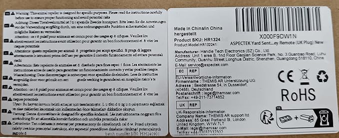 ASPECTEK Ultrasonic Outdoor Animal Pest Repellent, Yard Sentinel RC Pest Repeller Pest Control includes Motion Detector, 4 Key Remote - Rodents, Cats, Rats, Mouse, Mice, Deer, Frequency: 15-18 kHz