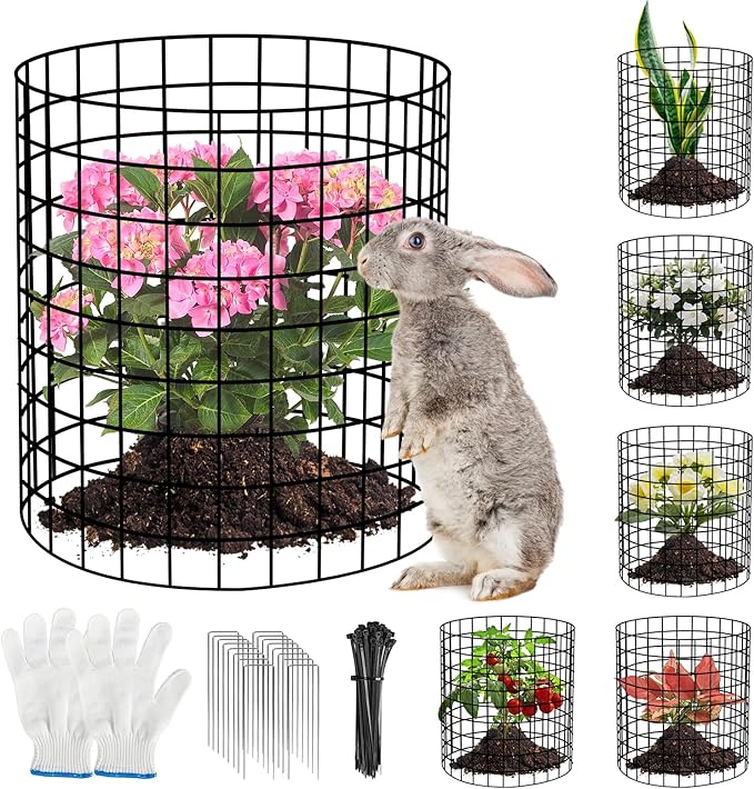 10 Pack Plant Protector from Animals, 30 PCs 12'' x 12'' Metal Mesh Wire Plant Protector for Outdoor Garden Flower Vegetable, Plant Cages to Keep Animals Out