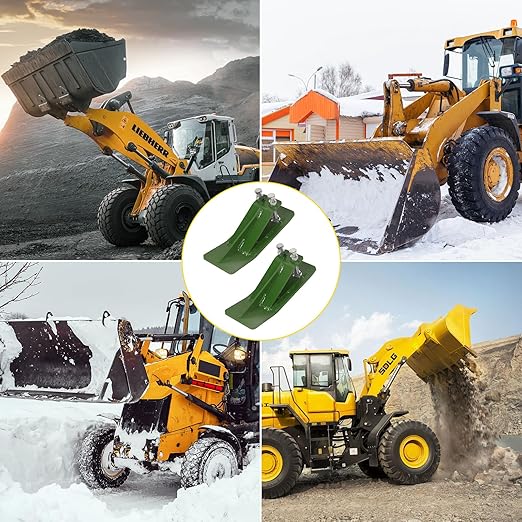 Tractor Bucket Protector, 2Pcs Ski Edge Protector Turf Tamer Double Lock Nuts and Bolts 4.5” Width Bucket Attachment Bucket Edge Anti-Skid for Snow Leaves Removal Spreading Gravel, Green