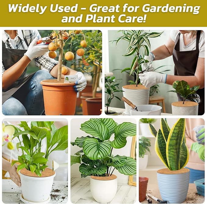 Legigo 4pcs Coconut Fiber Mulch Ring Tree Plant Protector Mat, 11.8 Inch Natural Coco Coir Tree Protection Ring Plant Pot Soil Cover, Tree Rings Disc Plant Cover for Indoor Outdoor Plants, Landscaping