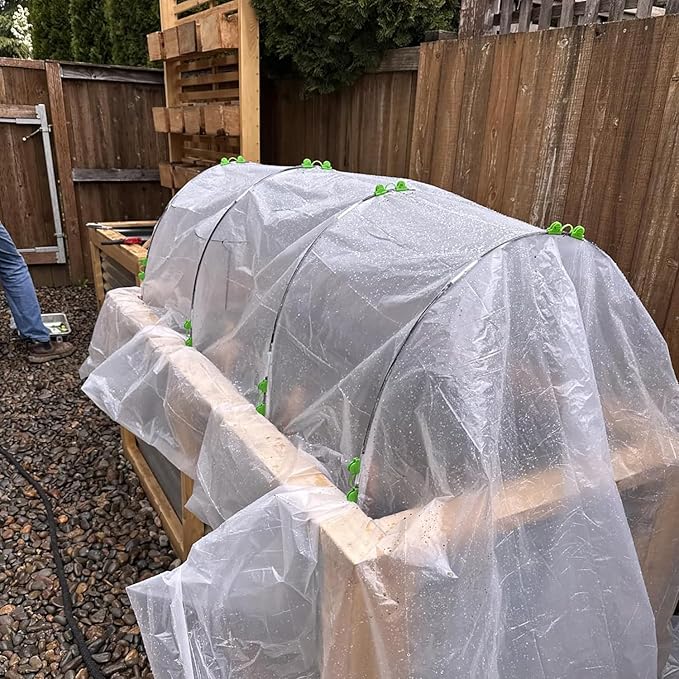 Garden Hoops Grow Tunnel, 6 Sets of 7FT Greenhouse Hoops for Raised Beds, Rust-Proof Fiberglass Frame for Garden Netting, Small Greenhouse Kit, Shade Cloth, Plant Row Covers, 30pcs