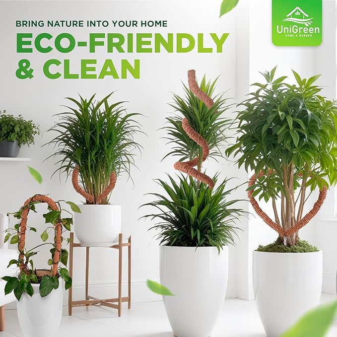 UNIGREEN 2Pack 30'' Premium Bendable Moss Pole - Monstera Plant Support - Plant Trellis Moss Pole for Plants - Moss Poles for Climbing Plants - Plant Sticks Support for Indoor/Outdoor Plants Potted