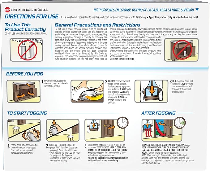 Hot Shot No-Mess! Fogger With Odor Neutralizer 3 Count-1.2 Ounce Cans, Kills Hidden Bugs, No Need To Turn Off Pilot Lights