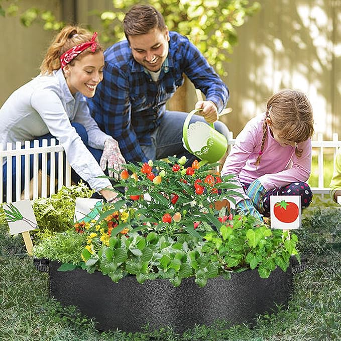 50 Gallon Plant Grow Bags, Large Fabric Raised Garden Bed with Handles, Durable Garden Beds Planters Aeration Gardening Container to Grow Vegetables for Outdoor Plants