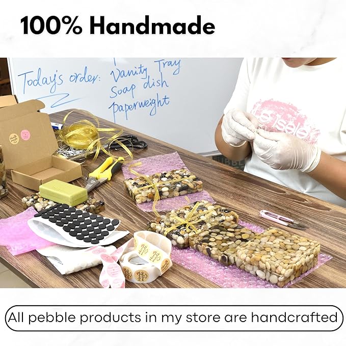 Handmade River Stone Flat Paperweight, Unique Rock Paperweights for Desk, Decorative Paper Weights