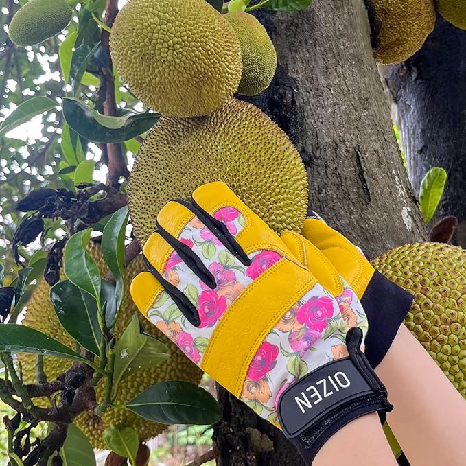 Leather Tough Cowhide Work Gardening Gloves for Women Thorn Proof, Working Gloves, Gardening Gifts for Women