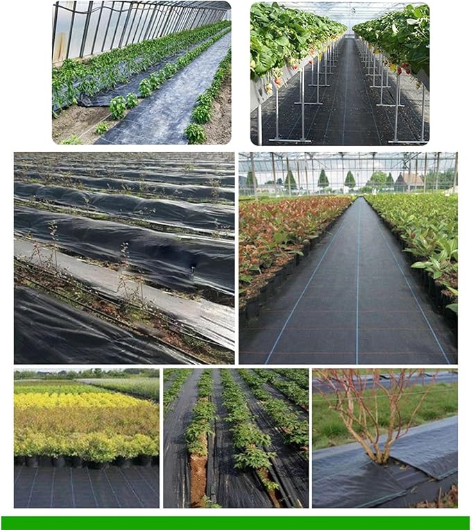 4 FT X 50 FT Weed Barrier Fabric Heavy Duty, 4.23oz Landscape Fabric, with 40pcs U-Shaped Landscape Fabric Staples and Garden Stakes Gaskets, 1 Shears